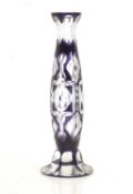 A Bohemian blue flashed and a cut glass vase, 20th century,