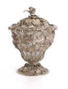 A pierced bon bon dish and cover,