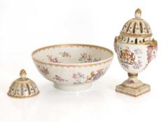 A Sampson armorial bowl 19th century,