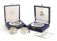A collection of Elizabeth II commemorative silverwares,