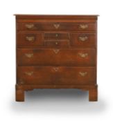 An oak chest of drawers, 19th century,