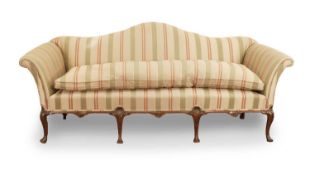 A Georgian Irish-style mahogany-framed settee, 19th century,