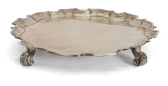 A George III silver salver, by Denis Langton, London, 1733,