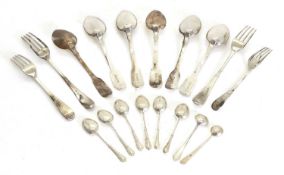 A collection of silver flatware,