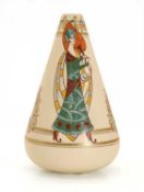 An Art Deco crackle-glazed pottery vase, Saint-Amand-les-Eaux, France, 1923-1954