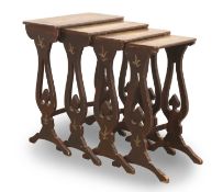A quartetto of four lacquered tables, late 19th century,