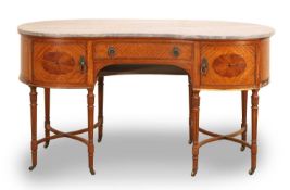 A Sheraton Revival satinwood inlaid washstand,