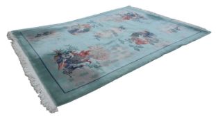 A green ground Chinese super wash carpet, 20th century,