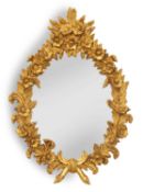 A French gilt wood mirror, 20th century,