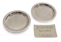 A pair of Irish pin dishes,