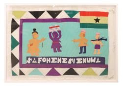 An Ghanian applique Aasafo flag, 20th century