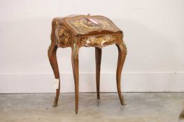 A Louis XV-style tulipwood, kingwood and marquetry bureau de dame, 19th century,