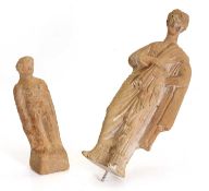 Two terracotta figures, probably 2nd century BCE,