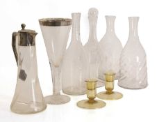 A group of glass pieces, 20th century,