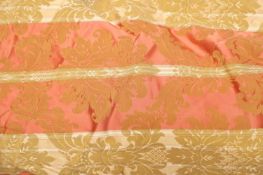 Two pairs of shortened silk damask curtains, 20th century,