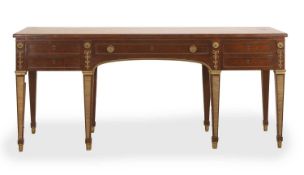 A mahogany and gilt mounted desk, 20th century, believed to be a copy of a Russian desk at Pavlovsk