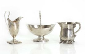 A George III silver sugar basket,
