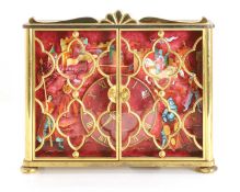 An Imhof enamel and gilt metal table clock, mid 20th century,