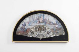 A mother-of-pearl fan, 18th/19th century,