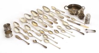A collection of silver items, 18th century and later,