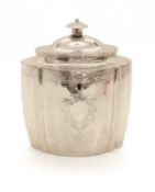 A George III silver tea caddy,