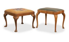 A George II style walnut stool, early 20th century,