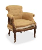 A Victorian mahogany-framed tub armchair, c.1860,