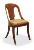 a Regency mahogany 'gondola' hall chair early 19th century,