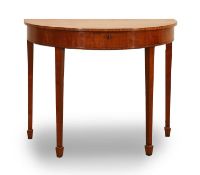 A Regency satinwood D shaped side table,