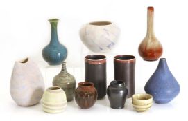 A group of studio pottery vases,