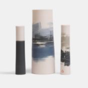 Ali Tomlin (British, contemporary), three porcelain vases,