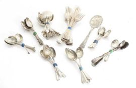 A collection of silver flatware,