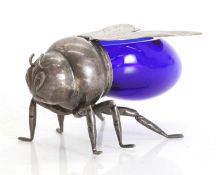 An art deco silver plated honey bee, 20th century,
