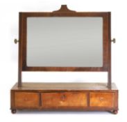 A George III mahogany toilet mirror, late 18th / early 19th century,