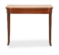 A mahogany fold over tea table. 19th century,