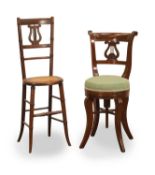 A Victorian beech and canework child's correction chair, late 19th to early 20th century,