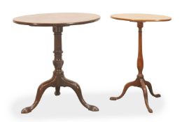 Two mahogany tilt-top occasional tables,