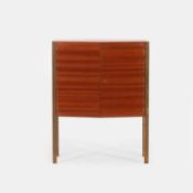 Italian, a walnut side cabinet,