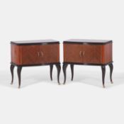 Italian, a pair of mahogany bedside tables,