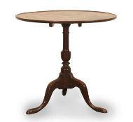 A George III tilt top wine table, 19th century,