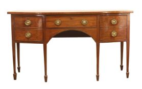 A George III mahogany bowfront sideboard, 19th century,