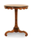 A walnut tripod table, mid 19th century,