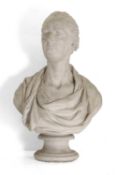 A plaster bust of William Pitt the younger, 19th century,