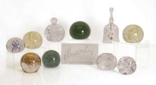 A collection of glass paperweights, 20th century