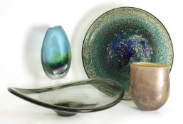 A collection of glass items late 20th century and later,