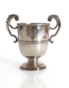 A silver trophy cup,