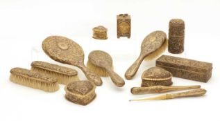A collection of silver dressing table items,
