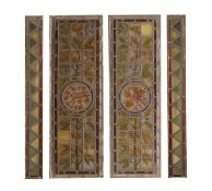 A pair of Arts and Crafts stained glass panels,