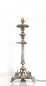 A Victorian Silver plated table lamp, 19th century,