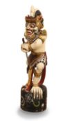 A Balinese carved wood temple guardian, 20th century or later,